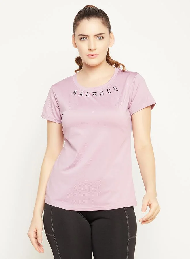 Clovia Clovia Comfort Fit Text Print Active T-Shirt