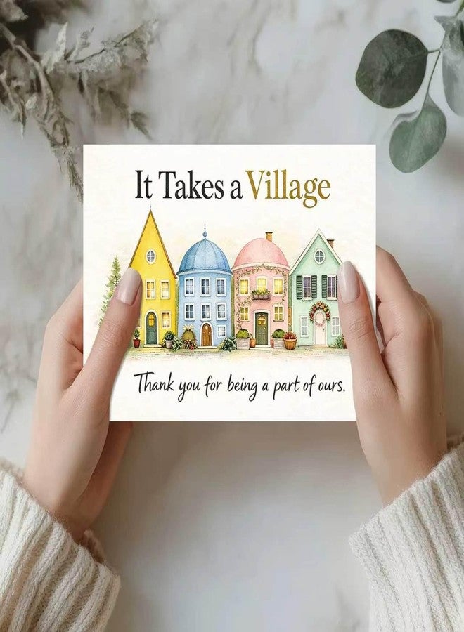 FANCYLUCKY Thank You Card Gifts for Teacher, Funny Teacher Appreciation Card from School Kids Students, It Takes a Village Thank You Card - Image 5