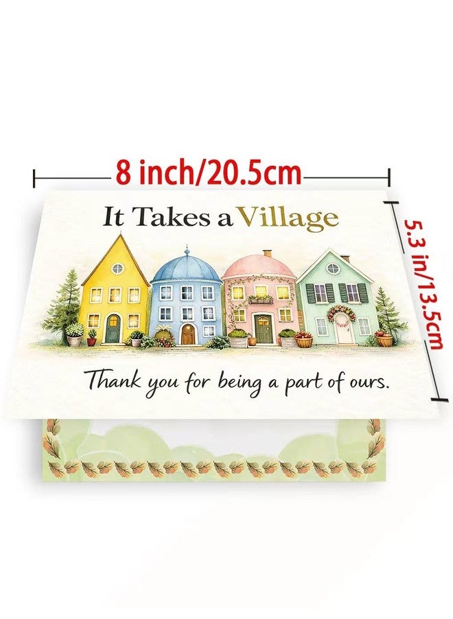 FANCYLUCKY Thank You Card Gifts for Teacher, Funny Teacher Appreciation Card from School Kids Students, It Takes a Village Thank You Card - Image 3