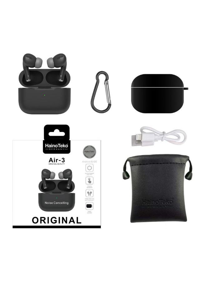 Haino Teko - Haino Teko Original Quality Air-3 Wireless In-Ear Bluetooth For iPhones And Androids Black, Haino Teko Air 3 Wireless Earphone - Image 1