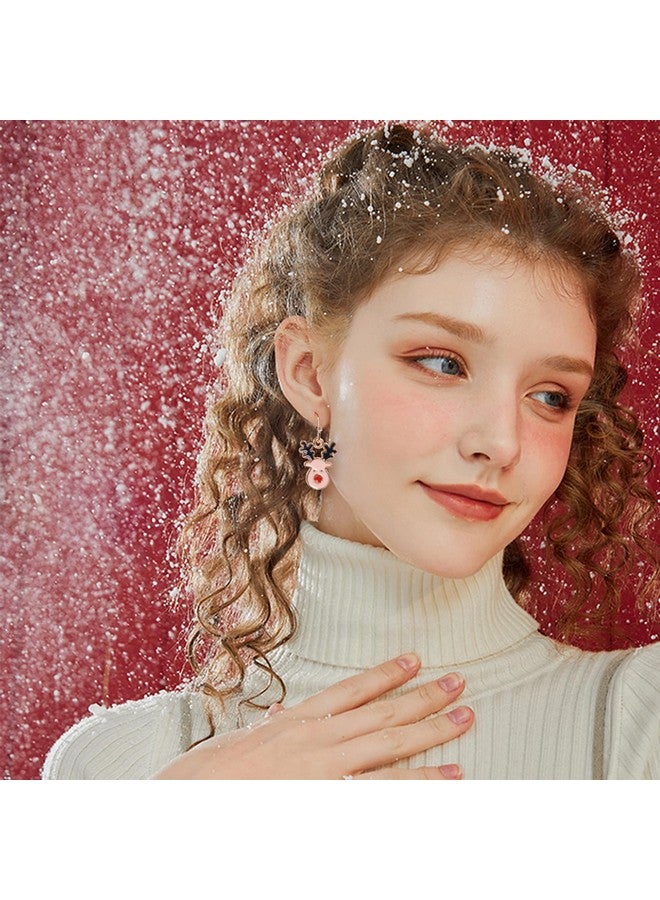 BELMARTI 6 Pairs Christmas Earrings Set For Women | Santa Reindeer Snowflake Wreath Christmas Tree Boot Candy Cane Bow Festive Earrings Holiday Accessory Gift (5) - Image 3