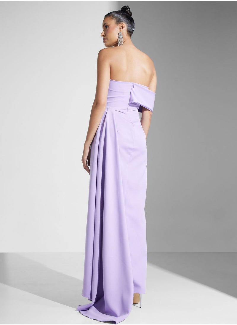 Namshi x - Off Shouldered Ruched Dress - Image 1