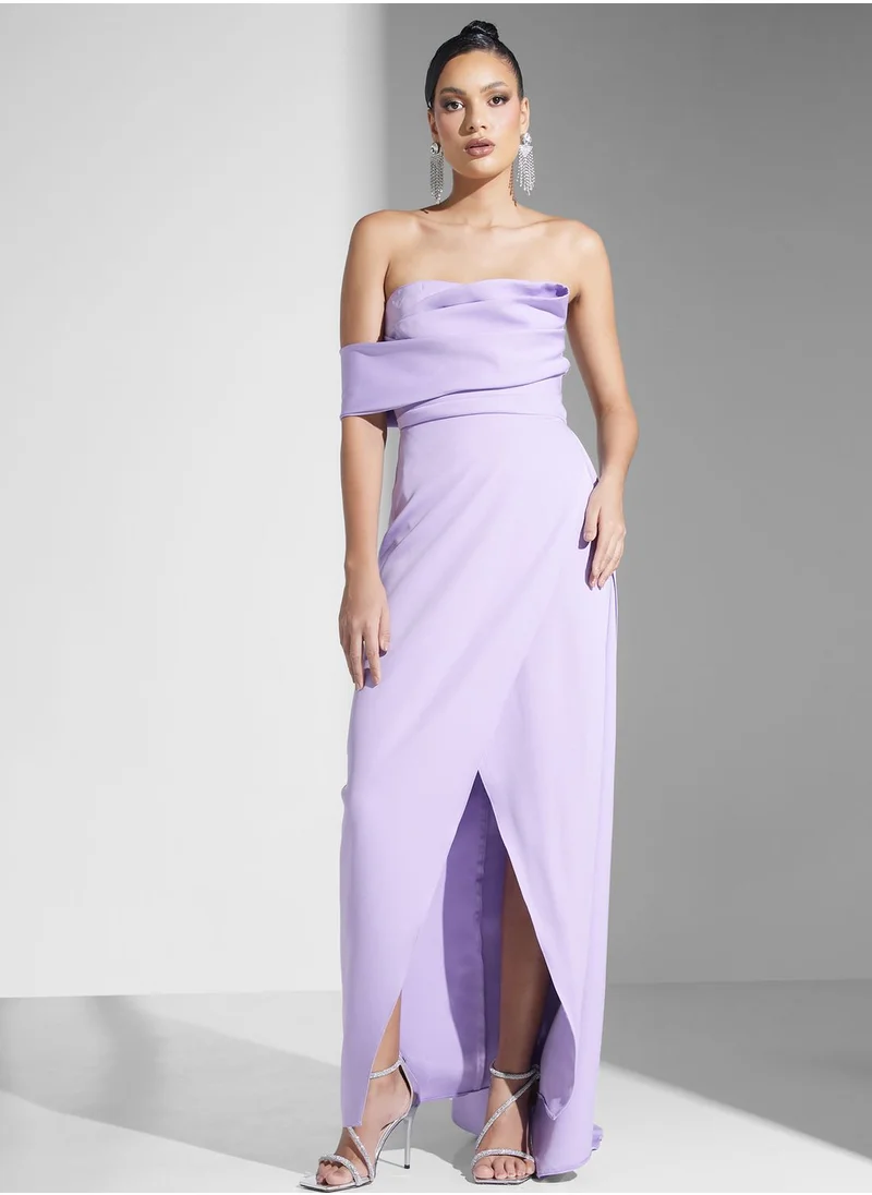 Namshi x Lilac Strapless Column Dress