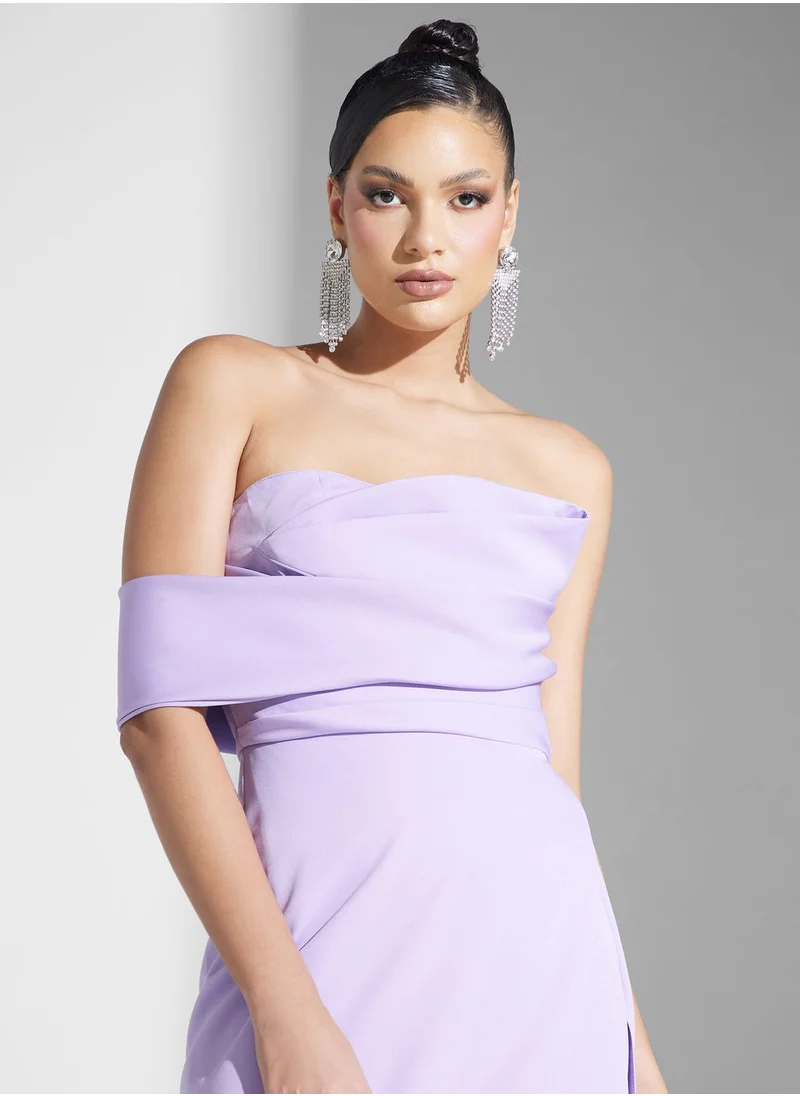 Namshi x Lilac Strapless Column Dress