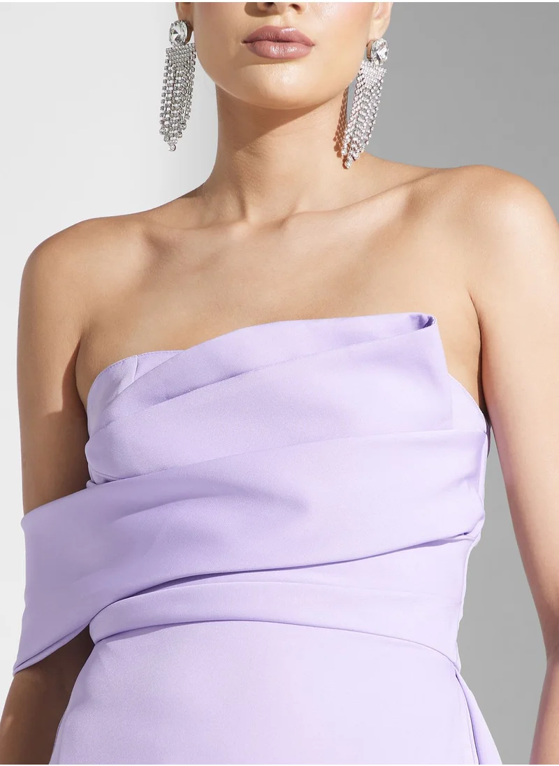 Namshi x Lilac Strapless Column Dress