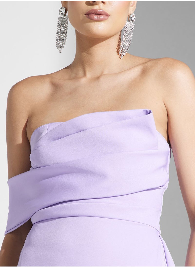 Namshi x - Off Shouldered Ruched Dress - Image 1