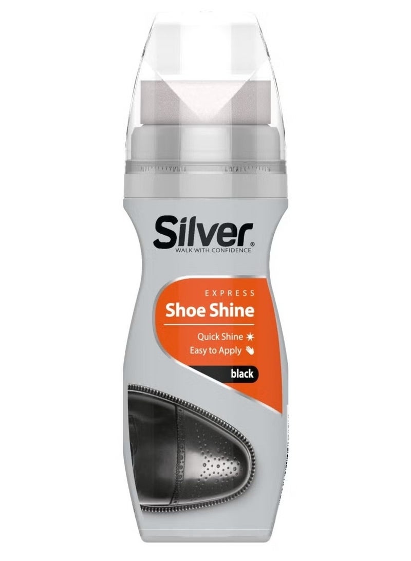 Silver Express Shoe Shine Liquid Polish Black 75 ML - Image 1