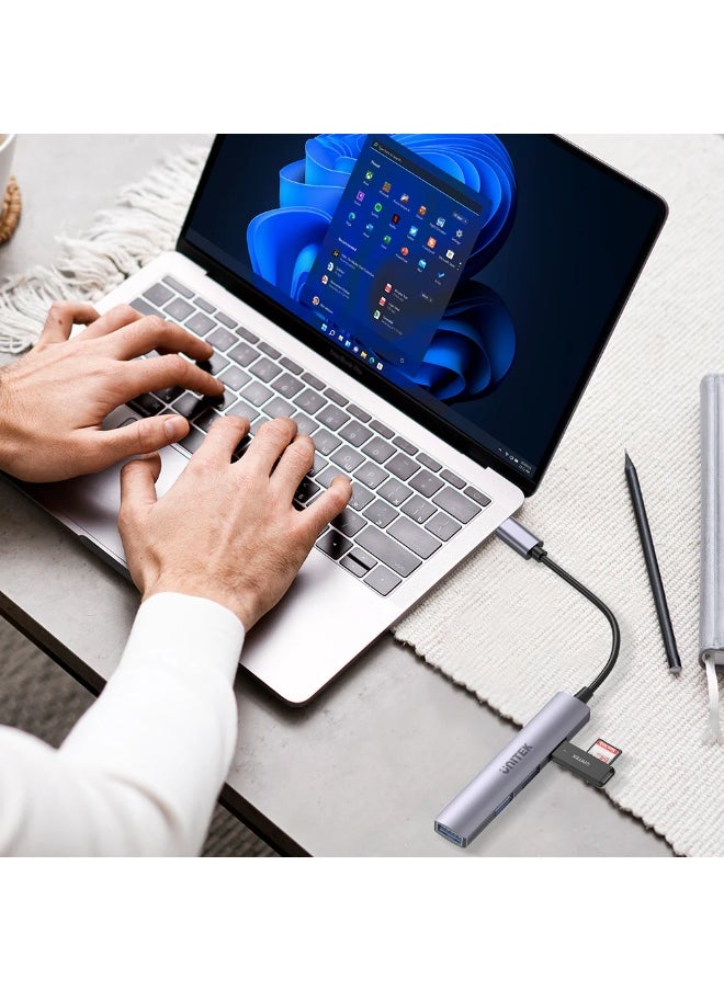 UNITEK USB-C TO 4 PORT USB-A HUB ( 3*USB2.0, 1*USB3.0) H1208B