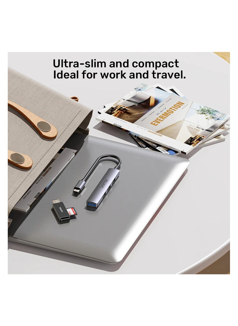 UNITEK - H1208B USB-C TO 4 PORT USB-A HUB ( 3*USB2.0, 1*USB3.0) - Image 1