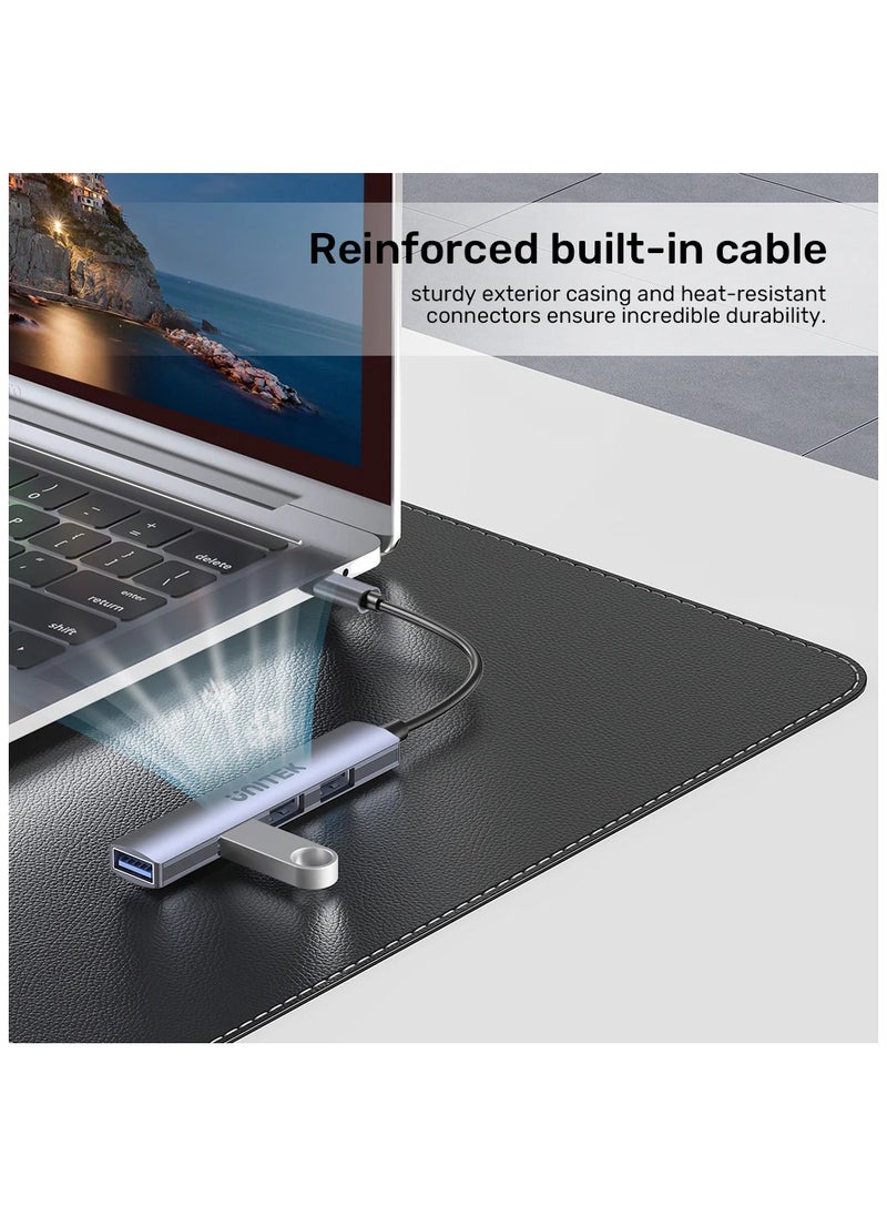 UNITEK - H1208B USB-C TO 4 PORT USB-A HUB ( 3*USB2.0, 1*USB3.0) - Image 1