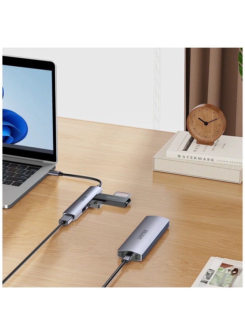UNITEK - H1208B USB-C TO 4 PORT USB-A HUB ( 3*USB2.0, 1*USB3.0) - Image 1