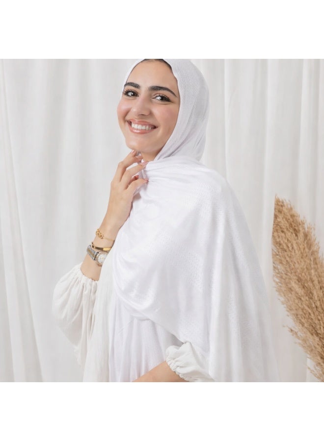 Zigzag Kuwaiti Scarf White