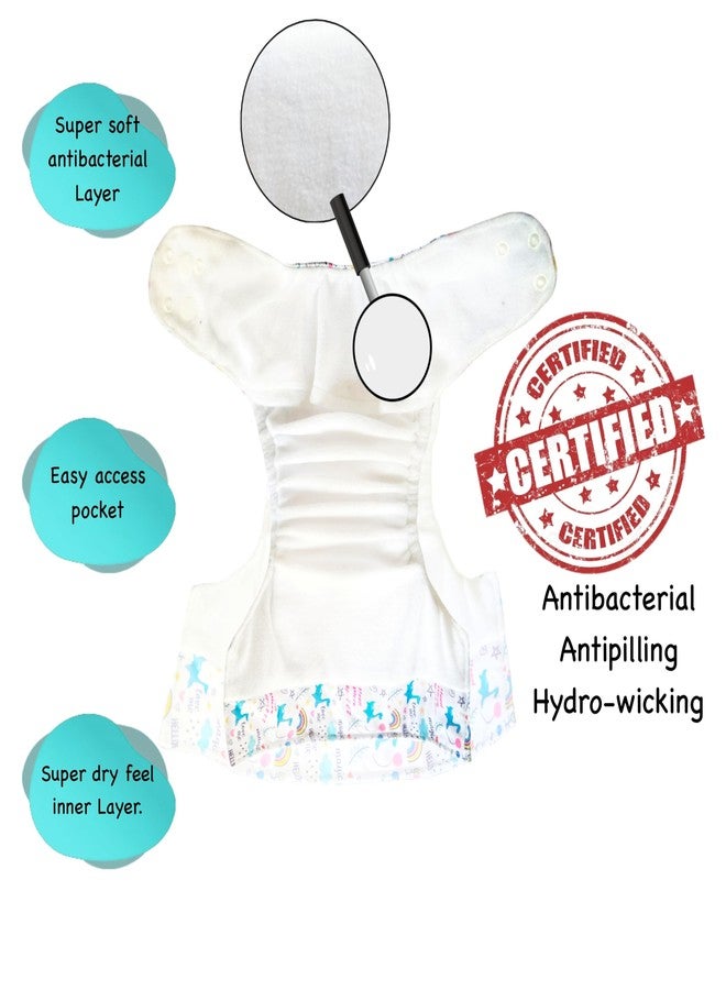 Dumbledo Premium Cloth Diaper with Cotton Insert (Pack of 5) | Soft & Gentle | Leakproof | Quick Dry | Trusted by Moms | 3 Months - 3 Years | Unisex Baby - Image 2