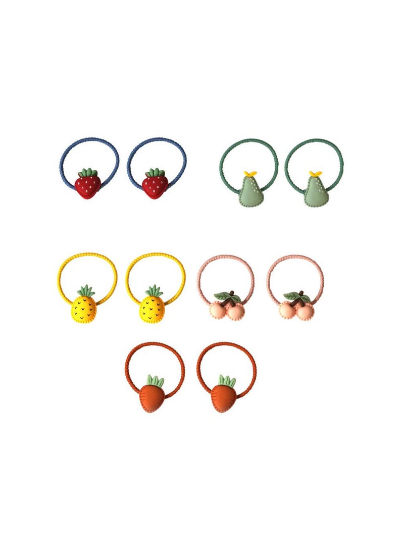 AIWANTO 10-Pieces Elastic Hair Ties, Soft Rubber Bands Hair Accessories for Girls Infants Toddlers Kids and Teens - Image 3