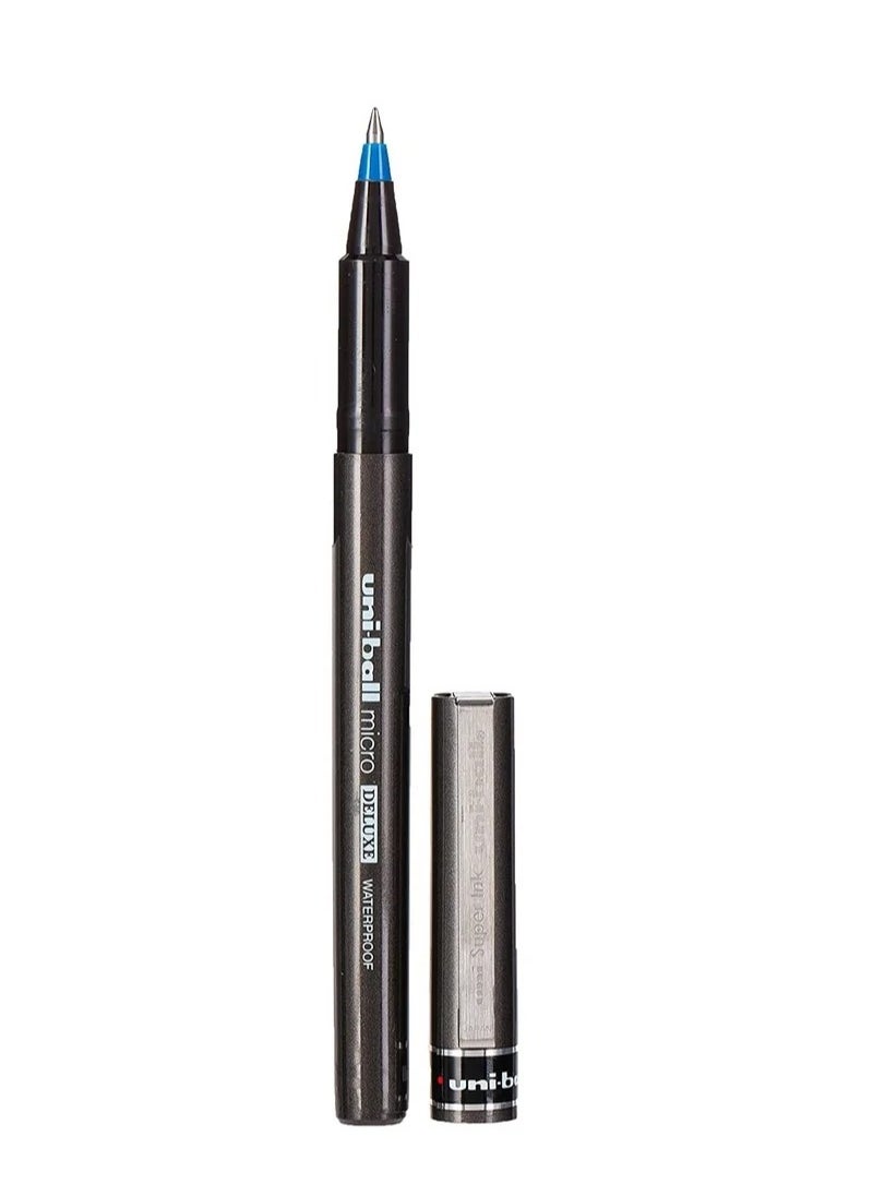 Uniball 12-Piece Micro Deluxe Roller Pen 0.5mm Tip Blue Ink  - Image 2