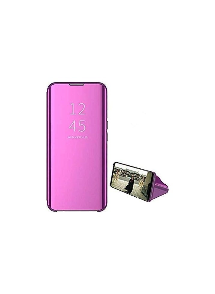 For Samsung Galaxy M30S Clear View Flip Case , Without Sensor , Stand Watching Position , Mirror Full Protection Cover Compatible With Samsung Galaxy M30S (6.4') (Purple) - Image 1