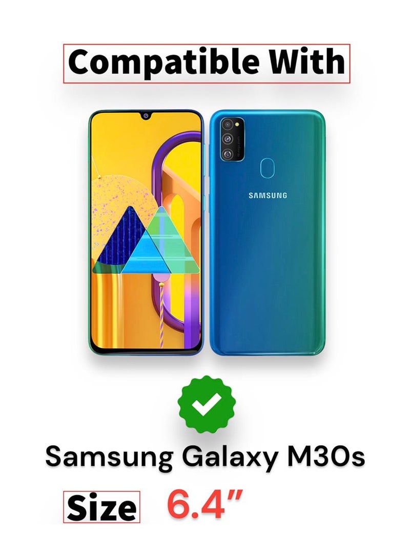 For Samsung Galaxy M30S Clear View Flip Case , Without Sensor , Stand Watching Position , Mirror Full Protection Cover Compatible With Samsung Galaxy M30S (6.4') (Purple) - Image 2