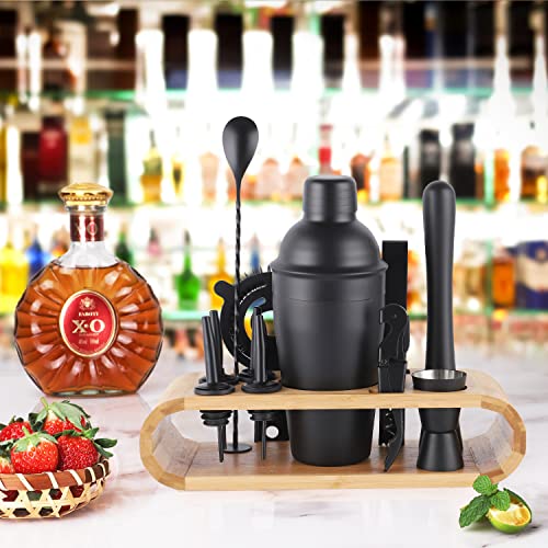 JNWINOG Cocktail Shaker Set Stainless Steel Bartending Kit 18.6oz Cocktail Bar Set Cocktail Mix Drink Making Kit Professional Bar and Home Drink Bar Tools for Bartender (Matte Black, 9Pcs) - Image 5