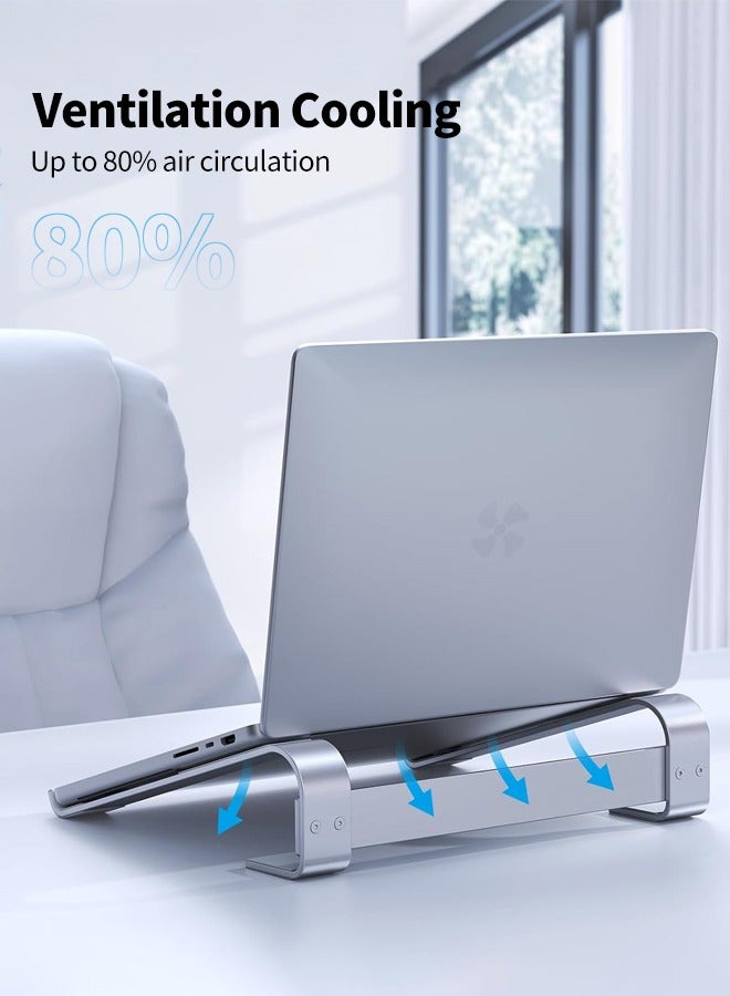 APEX Laptop Stand for Desk, MacBook Stand Sturdy Laptop Riser, Ventilated Ergonomic Aluminum Laptop Holder Compatible with 12 13 15.6 17 Inch MacBook Pro Air/HP/Dell, Work Cooling Computer Stand.  - Image 4