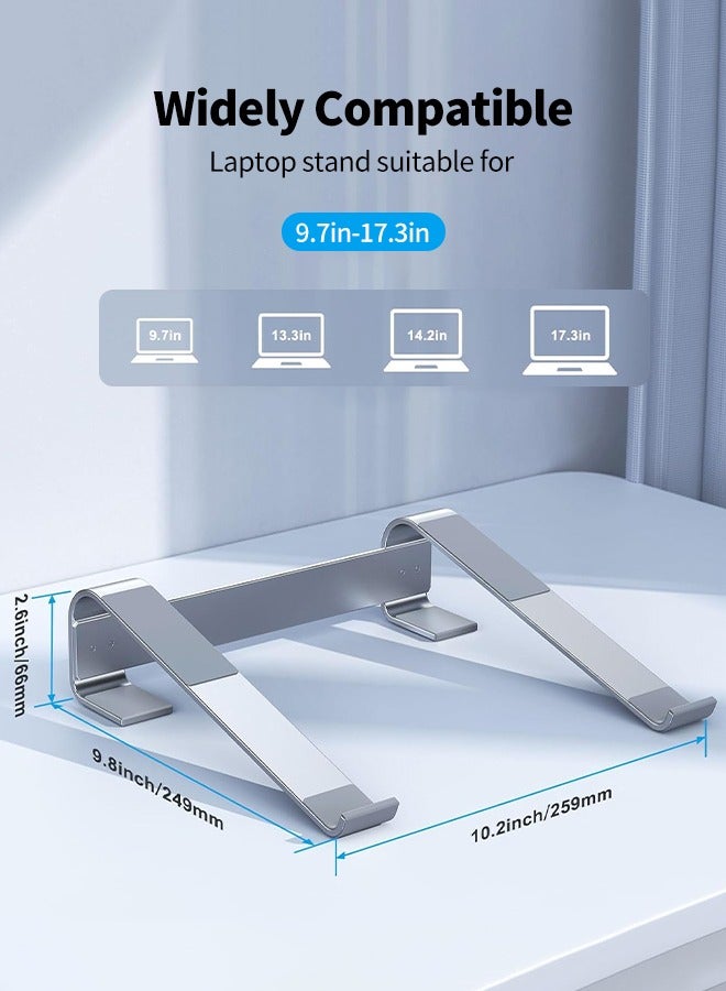 APEX Laptop Stand for Desk, MacBook Stand Sturdy Laptop Riser, Ventilated Ergonomic Aluminum Laptop Holder Compatible with 12 13 15.6 17 Inch MacBook Pro Air/HP/Dell, Work Cooling Computer Stand. - Image 3