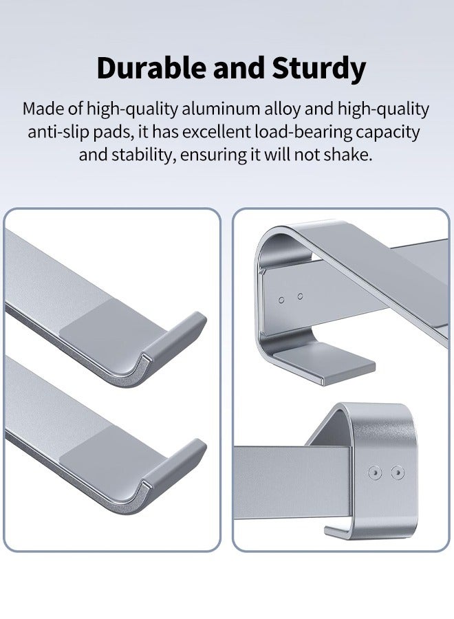 APEX Laptop Stand for Desk, MacBook Stand Sturdy Laptop Riser, Ventilated Ergonomic Aluminum Laptop Holder Compatible with 12 13 15.6 17 Inch MacBook Pro Air/HP/Dell, Work Cooling Computer Stand. - Image 4