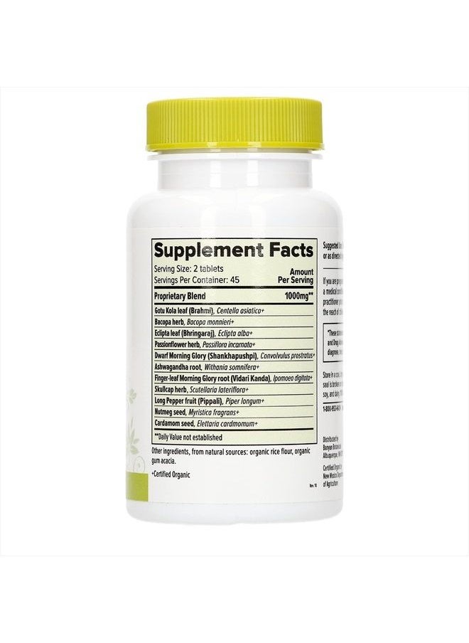 Banyan Botanicals - Mental Clarity – Organic Supplement with Gotu Kola & Bacopa – Supports Healthy Cognitive Function & Mental Performance* – 90 Tablets – Non-GMO Sustainably Sourced Vegan - Image 1