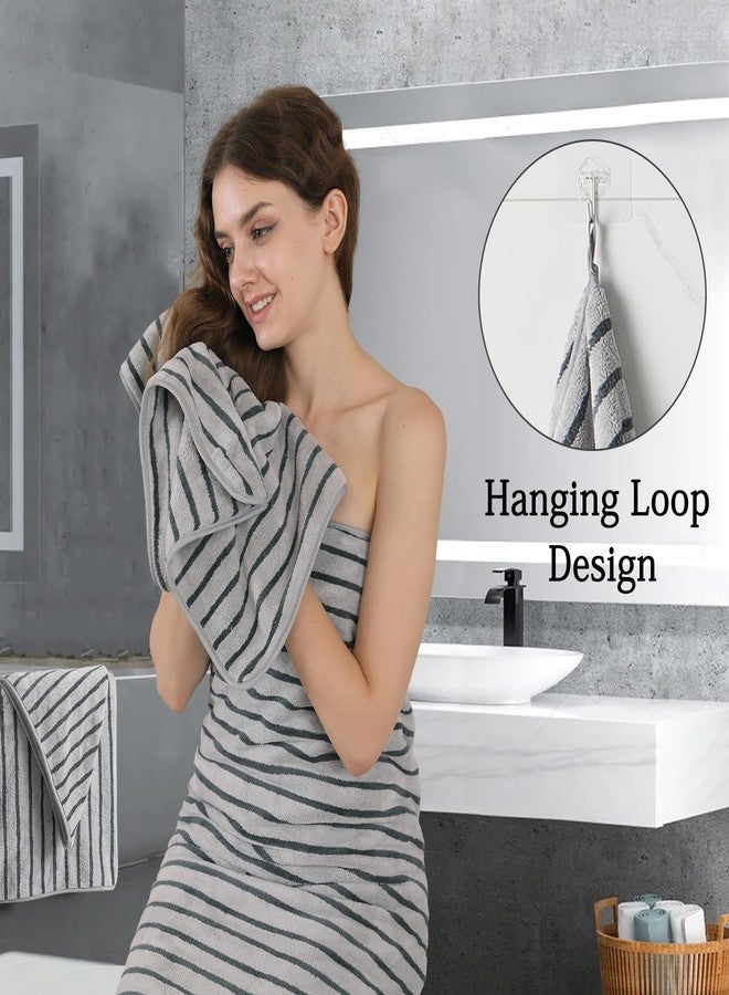 Mistyrose Bath Towels,4 Pack Dark Grey 35"x70" Large Bath Towel Microfiber Absorbent XL Bath Sheets Super Soft Towels for Bathroom Quick Dry Oversized Shower Towels for Family Hotel Spa Gym - Image 5