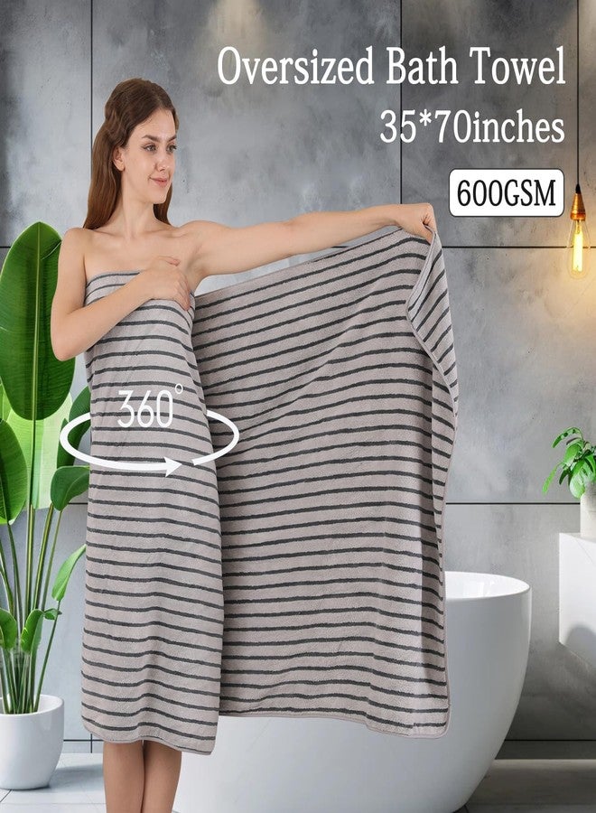 Mistyrose Bath Towels,4 Pack Dark Grey 35"x70" Large Bath Towel Microfiber Absorbent XL Bath Sheets Super Soft Towels for Bathroom Quick Dry Oversized Shower Towels for Family Hotel Spa Gym - Image 2