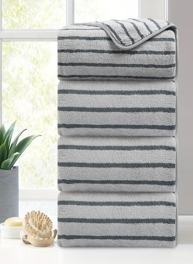 Mistyrose Bath Towels,4 Pack Dark Grey 35"x70" Large Bath Towel Microfiber Absorbent XL Bath Sheets Super Soft Towels for Bathroom Quick Dry Oversized Shower Towels for Family Hotel Spa Gym - Image 1