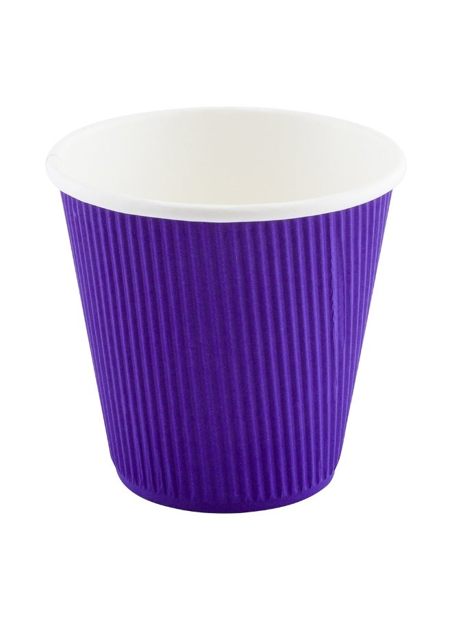 Restaurantware Restaurantware 8 Ounce Double Wall Disposable Coffee Cups, 500 Insulated Royal Purple Paper Tumblers with Ripple Wall Design, Lids Sold Separately for Hot Drinks like Tea, Hot Chocolate, and More  - Image 1