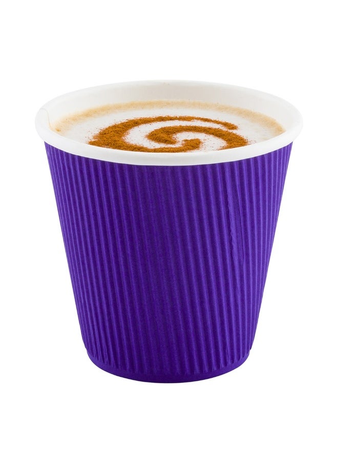 Restaurantware Restaurantware 8 Ounce Double Wall Disposable Coffee Cups, 500 Insulated Royal Purple Paper Tumblers with Ripple Wall Design, Lids Sold Separately for Hot Drinks like Tea, Hot Chocolate, and More  - Image 2