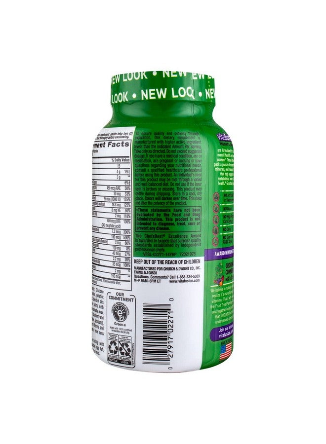 Vitafusion فيتامينات متعددة للنساء على شكل حلوى جيلاتينية لدعم الطاقة والتمثيل الغذائي وصحة العظام بنكهة التوت (150 حبة جيلاتينية) - Image 3