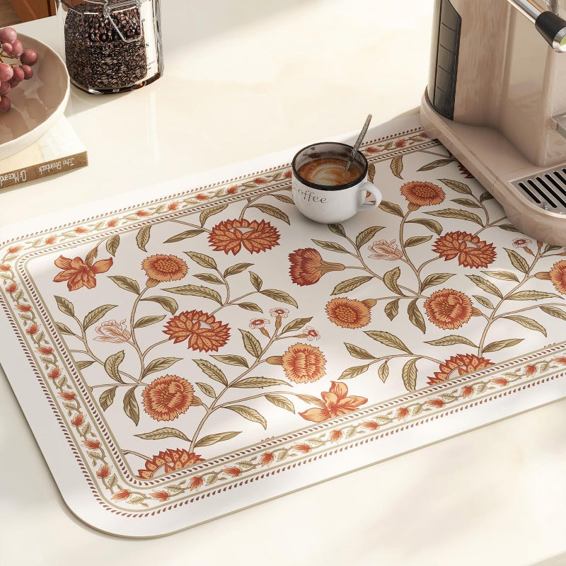 ISAENNE French Vintage PVC Placemats Set of 6,Red Floral PVC Placemat, Waterproof and Heat-Resistant, Decoration for Kitchen, Party,Dinning,New Year,12"*17" - Image 5