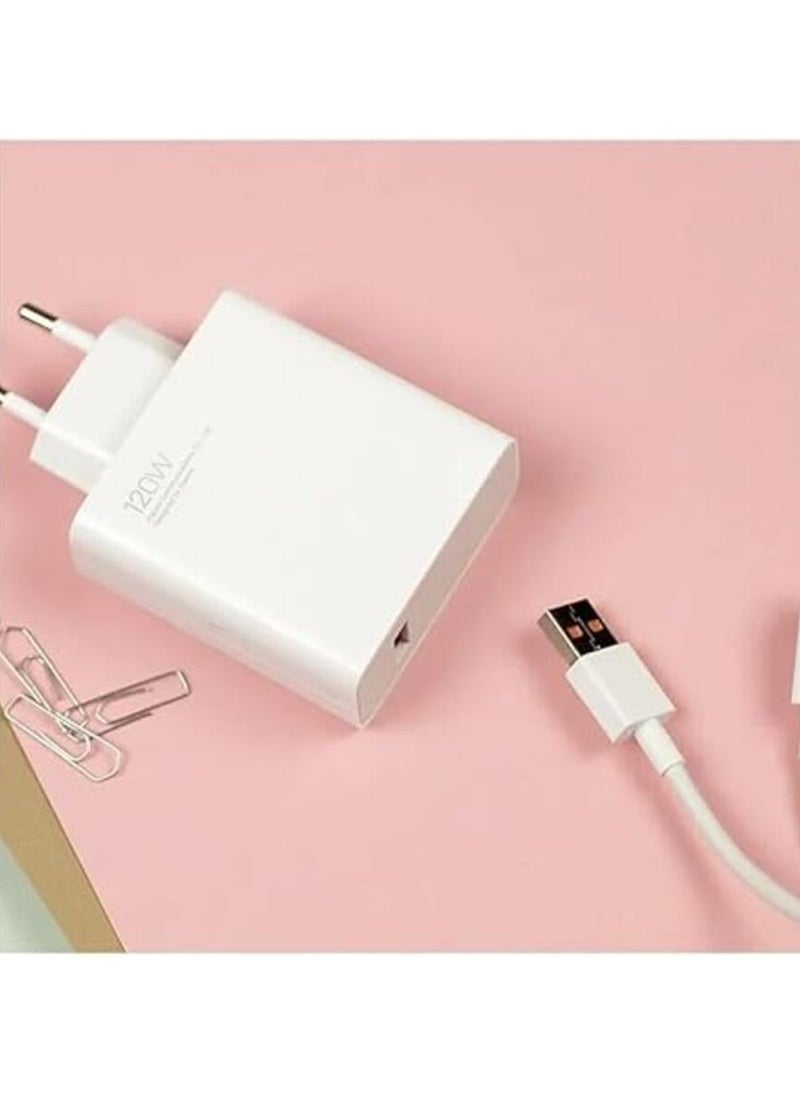 MUNTAQI Xiaomi 120W Charging Combo Type A (White) – High-Speed Wall Charger and Type-A Cable for Xiaomi Devices – Fast, Efficient Charging, Compatible with Xiaomi Phones, Tablets & More – Compact Design, Safe Power Delivery - Image 4
