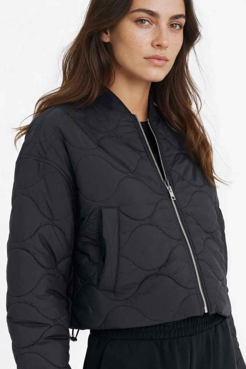 ديفاكتو Regular Fit College Collar Waterproof Bomber Jacket