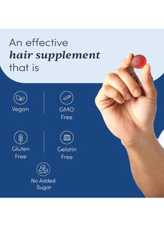 مان ماترز الرجل يهم Biotin Hair Gummies (30N) | لا يضاف السكر | مع البيوتين ، DHT Blockers ، فيتامين A ، C ، E ، الزنك والألياف | للشعر الصحي والقوي | نكهة الفراولة | 100 ٪ نباتي و غات ودية  - Image 2