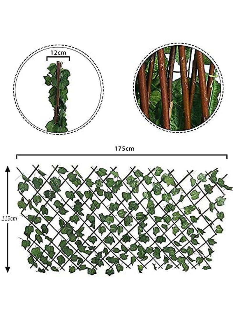Generic FFD Bamboo Wooden Fence with Artificial Plants Green Ivy Leaf Expandable Wicker For Home Wall Decoration Garden Home  - Image 4