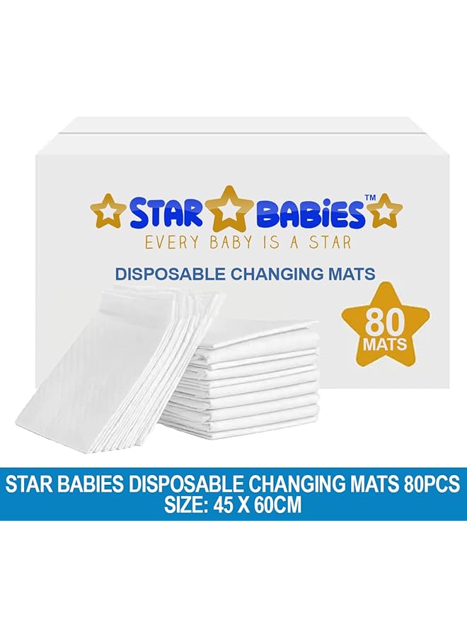 STAR BABiES Disposable Changing Mat Large (45 X 60Cm) Pack Of 80 White - Image 2