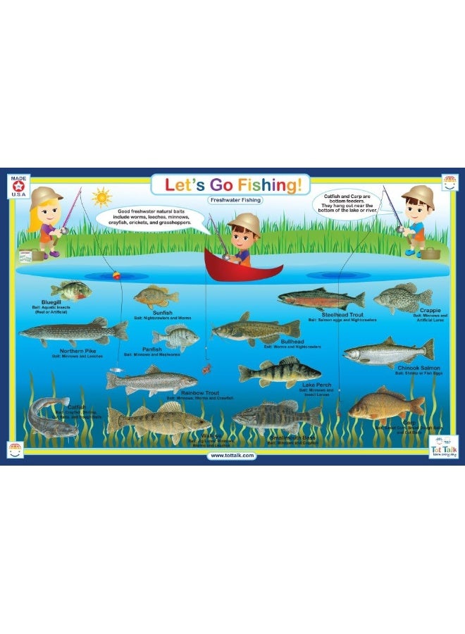 Tot Talk Let's Go Fishing Placemat - Image 1