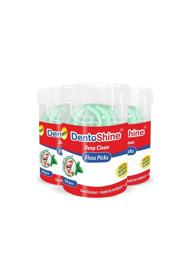 Dentoshine Deep Clean Dental Picks -Mint Flavored 50 ct CAN x 3 (Pack of 3) - Image 1