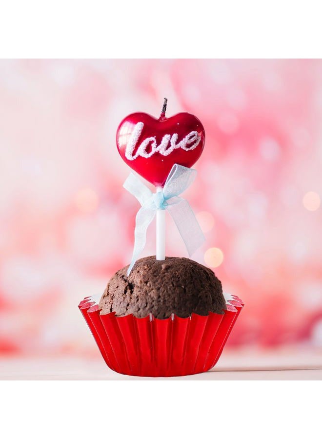 Whaline 300Pcs Valentine's Day Mini Foil Cupcake Liners Baking Cups Red Pink Gradient Foil Metallic Cupcake Wrappers Muffin Liners for Wedding Anniversary Birthday Party - Image 5