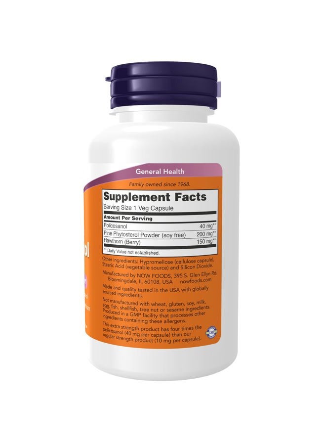 now Supplements, Policosanol 40mg with Pine Plant Sterols and Hawthorn, Extra Strength, 90 Veg Capsules - Image 2