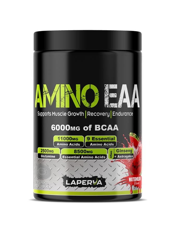 Laperva لابيرفا أحماض أمينية EAA + جلوتامين، بطيخ، 390 جرام، 11000 ملغ أحماض أمينية