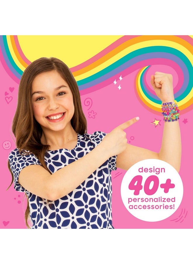 Just My Style ABC Beads by Horizon Group Usa, 1000+ Charms & Beads, Alphabet Charms, Accent Seed Star Wax Beading Cord, Satin Cord Key Ring Included, Bright, Small - Image 5