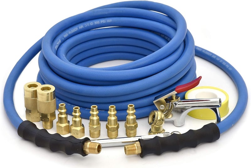 BLUBIRD BB3850KIT 38 x 50 Air Compressor Accessory Kit 100 Rubber Lightest Strongest Most Flexible 300 PSI 50F to 190F Degrees Ozone Resistant High Strength Polyester Braided 13pc - Image 1