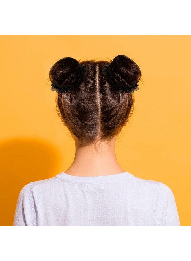 AKADO Juda Net Bun Cover Hair Styling Bun Net Hair Juda Bun Net for Women and Girls Invisible Hair Net Hairnet for Dance Buns Reusable Elastic Black Bun Jali for Women (3) - Image 3