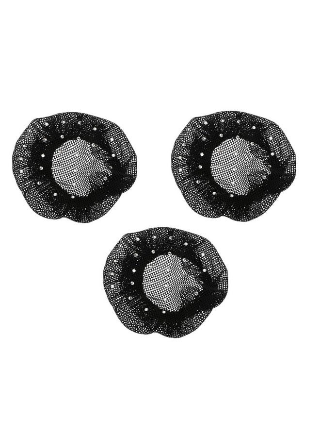 AKADO Juda Net Bun Cover Hair Styling Bun Net Hair Juda Bun Net for Women and Girls Invisible Hair Net Hairnet for Dance Buns Reusable Elastic Black Bun Jali for Women (3) - Image 2