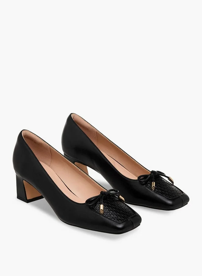 سيليست Women Logo Embossed Block Heel Pumps