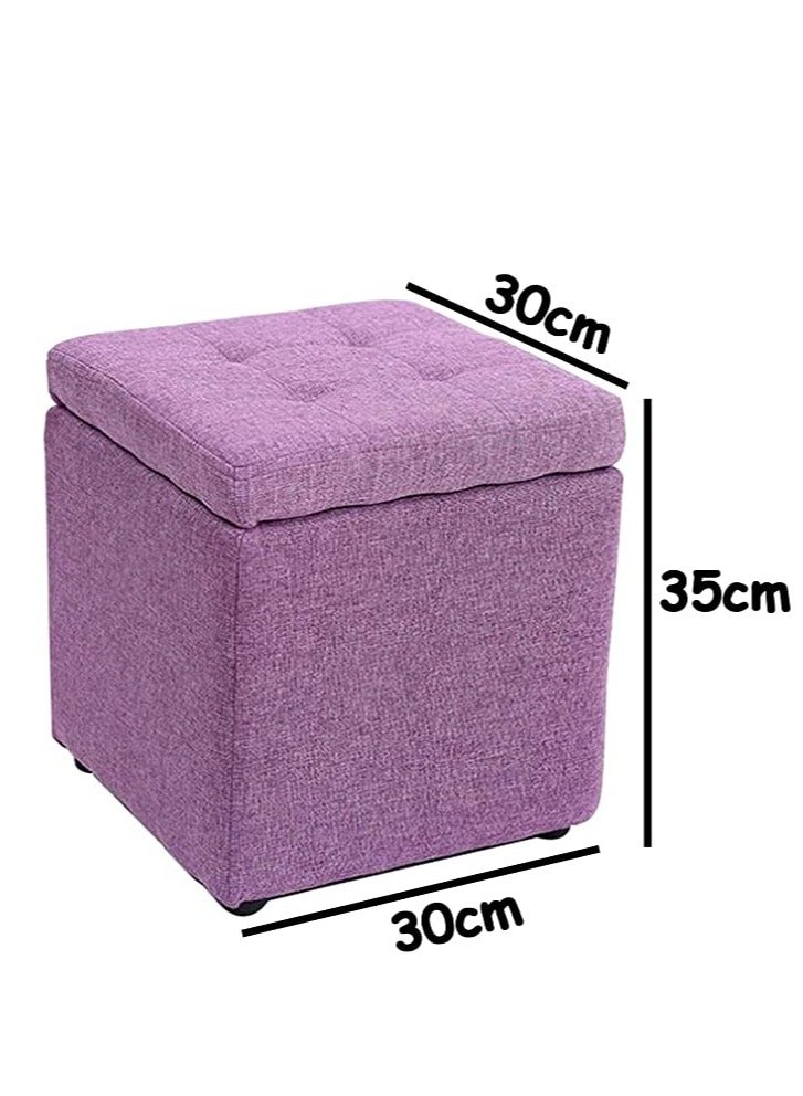 FFD Ottoman Storage Footrest Stool Multifunctional Storage Box Bench, Ottoman Chair, Shoe Change Bench, Storage Cube, Square Chest Ottoman for Home Living Room - Image 2