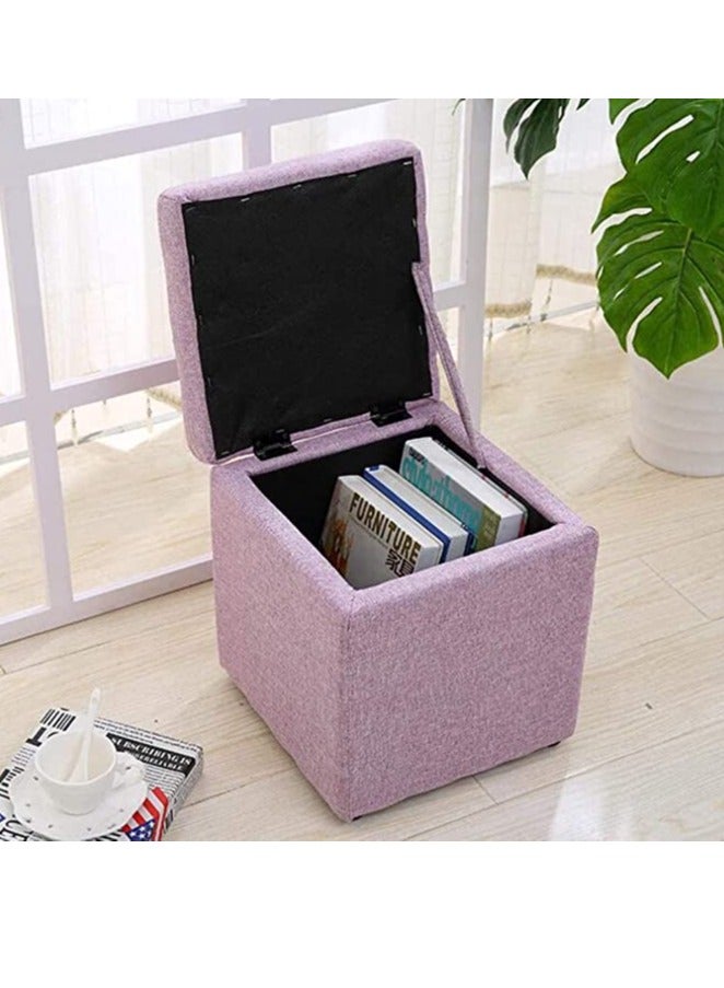 FFD Ottoman Storage Footrest Stool Multifunctional Storage Box Bench, Ottoman Chair, Shoe Change Bench, Storage Cube, Square Chest Ottoman for Home Living Room - Image 3